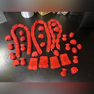 Faux cinnabar craft bead strands lot